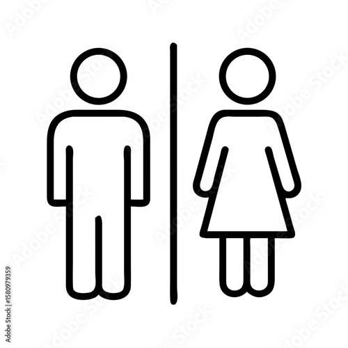 Restroom sign gender wc toilet icon male female symbol public facilities vector graphic design