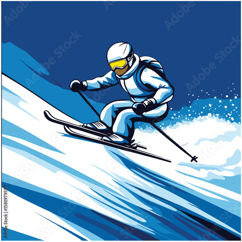 Jumping skier sport