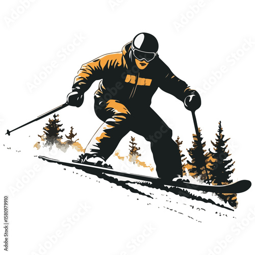 Jumping skier sport