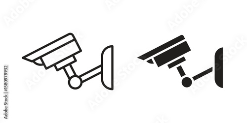 CCTV icon, outline vector sign, linear and solid style pictogram isolated on white.
