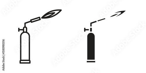 Blowtorch icon, outline vector sign, linear and solid style pictogram isolated on white.
