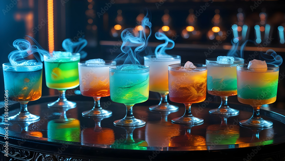 Obraz premium cocktails on the bar counter