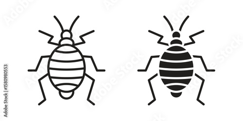 Bedbug icon, outline vector sign, linear and solid style pictogram isolated on white.