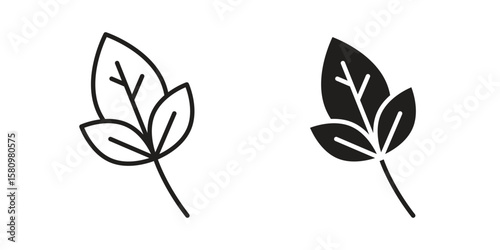 Basil icon, outline vector sign, linear and solid style pictogram isolated on white.