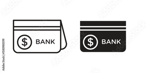 Bankbook icon, outline vector sign, linear and solid style pictogram isolated on white.