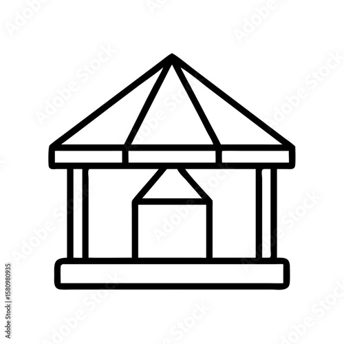 Vector icon of a simple gazebo structure for outdoor park and garden design and architecture