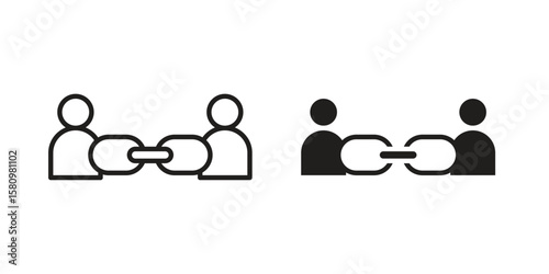 Affiliate link icon, outline vector sign, linear and solid style pictogram isolated on white.