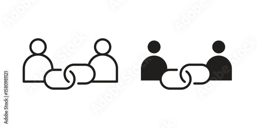 Affiliate link icon, outline vector sign, linear and solid style pictogram isolated on white.