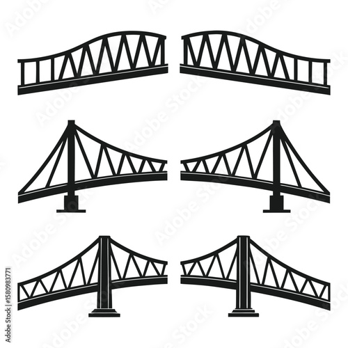 Collection of Silhouette Bridges, Various Types and Styles
