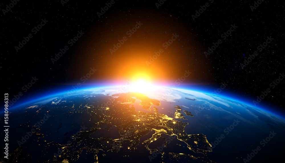 Obraz premium Earth rising from space (1)