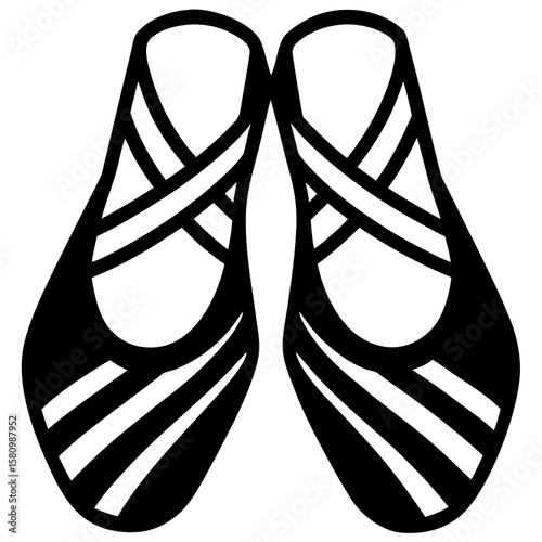Ballet Shoes  Vector AI Line Art for Creative Heritage and Cultural Projects