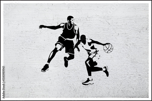 The Fast Break Encounter,
Defender's Pressure, Dribbler’s Focus,
Intensity on the Hardwood,
Momentum on the Court,