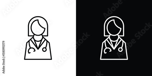 Woman Doctor icon. Symbol for your web site design, logo, app, UI. Vector illustration. EPS10