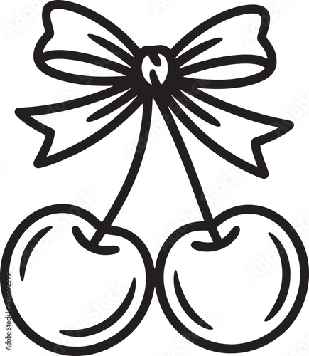 charry hanging with leaf line art design stock photos premium quality