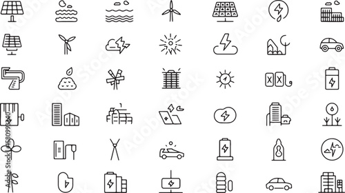 environmental conservation icon bundle silhouette line art design illustration premium quality