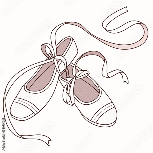 Ballet Shoes  Vector AI Line Art for Creative Heritage and Cultural Projects