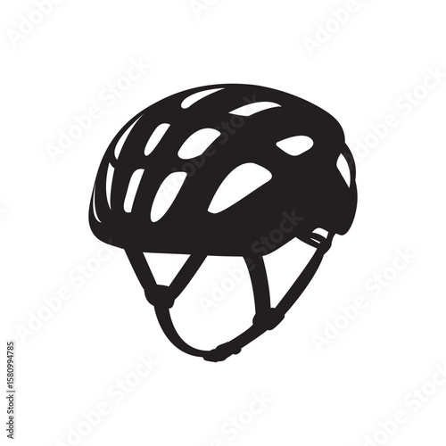 Road vent helmet silhouette. streamlined bike helmet featuring sculpted vents for airflow.