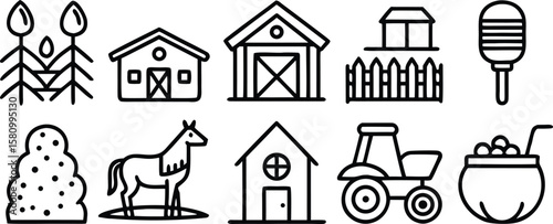 Set of church and old house vector icons with building and architecture symbols
