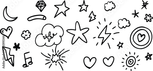 Set of floral vector elements and decorative design icons