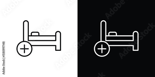 Hospital bed icon. Symbol for your web site design, logo, app, UI. Vector illustration. EPS10