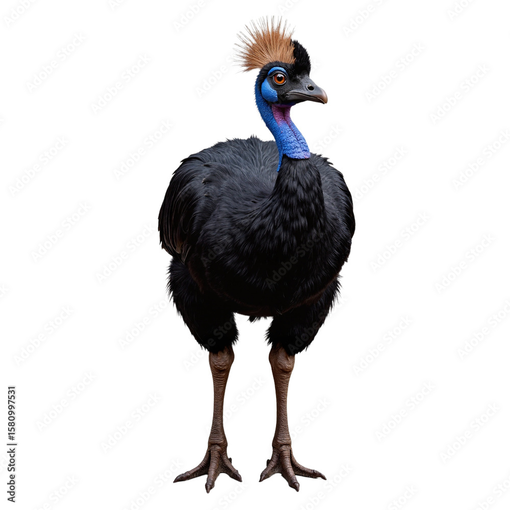 Obraz premium Majestic Cassowary Bird Standing on White Background