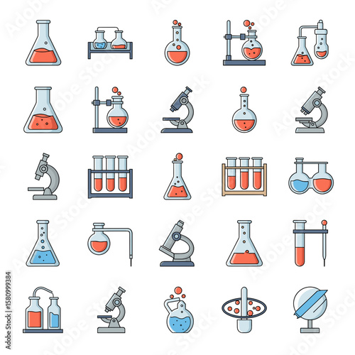 Science Experiment Tools A Detailed Illustration of Laboratory Equipment 