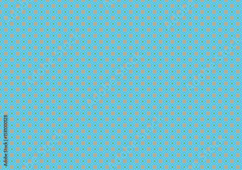 Repeating geometric pattern showcases blue, green and brown tones for backgrounds