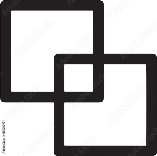 Overlapping Squares: Abstract, clean graphic featuring two interlocking squares, representing connection and unity.