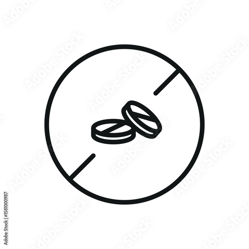 Antibiotics Free Linear Vector Icon