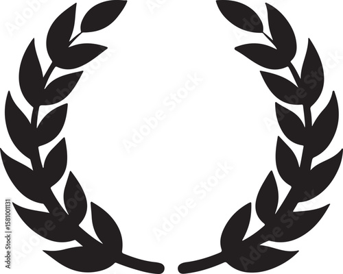 Laurel Wreath: A simple, elegant, and timeless laurel wreath icon, perfect for representing achievement, victory, or honor.