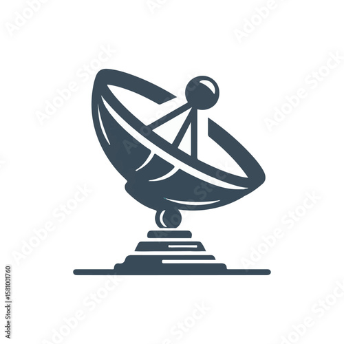 Satellite dish installation on a rooftop with a city skyline in the background during sunset