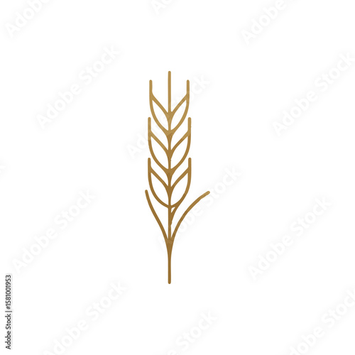 Elegant golden wheat illustration symbolizing agriculture and harvest against a clean background