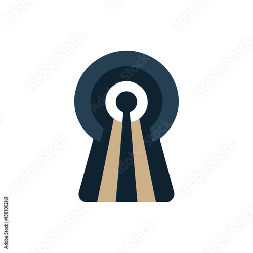 Abstract representation of a keyhole symbolizing access and security in a digital context
