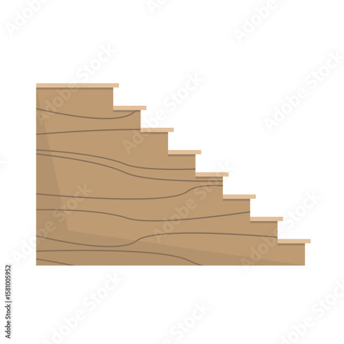 Wooden ladder icon on white background. Ascent or descent. Ladder for installation.