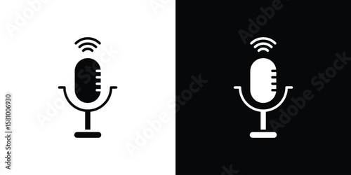 Voice recognition icon symbol. Simple, flat design for web and mobile app