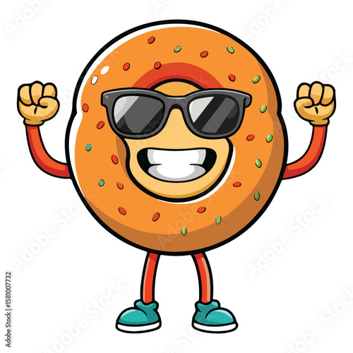 Bagel cartoon vector illustration