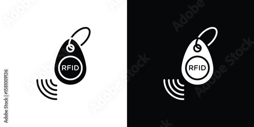 RFID key tag icon symbol. Simple, flat design for web and mobile app