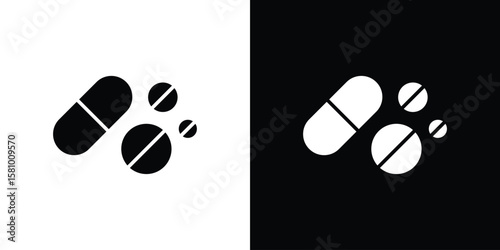 Pills icon symbol. Simple, flat design for web and mobile app