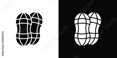 Peanut icon symbol. Simple, flat design for web and mobile app