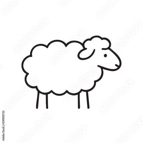 Minimalist Sheep Illustration A Simple and Clean Black and White Drawing of a Sheep simple