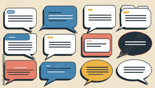 Colorful Chat Bubbles Collection – Vector Speech Balloon Icons