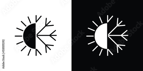 Hot and cold icon symbol. Simple, flat design for web and mobile app