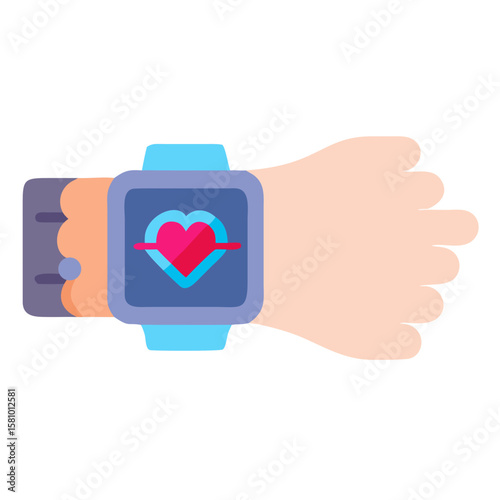 Smartwatch Showing Heart Rate on a Wrist