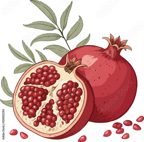 pomegranate and juice