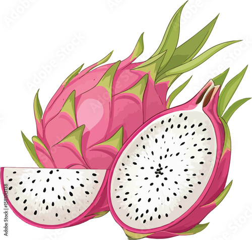 dragon fruit on a white background