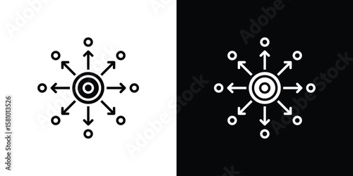 Decentralized icon symbol. Simple, flat design for web and mobile app