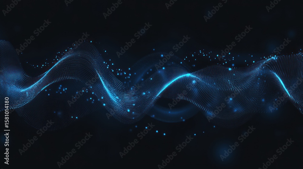 Naklejka premium Abstract design with flowing blue waves.