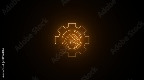 Glowing neon line dollar or Money and hand icon isolated on with black background. Dollar or USD symbol. Cash Banking currency sign.