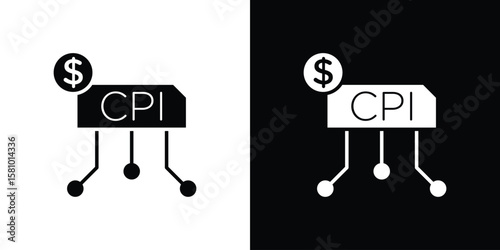 Consumer prices index icon symbol. Simple, flat design for web and mobile app
