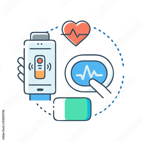 Wearable Health Technology and Monitoring Concept Illustration
